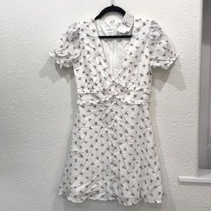 Storia , white dress with floral pattern